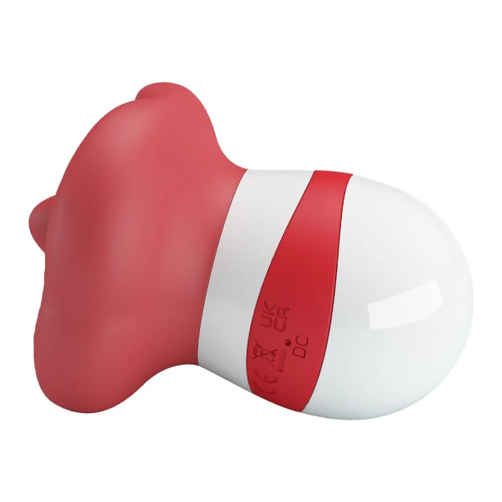 Stimulateur clitoridien silicone rouge et blanc, rechargeable, autre vue 7