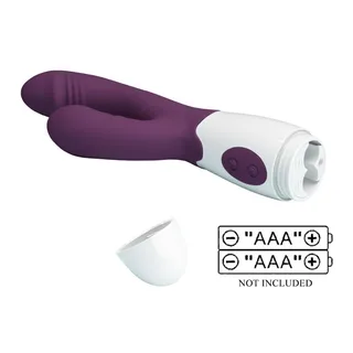 Vibromasseur rabbit silicone violet, 7 modes, stimulation clitoridienne, autre vue 9