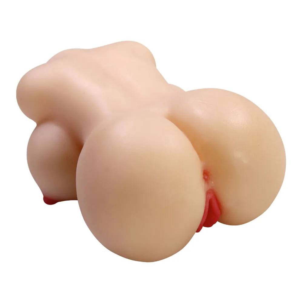 Masturbateur torse en silicone chair avec détails anatomiques marqués et ouverture rouge, sur fond blanc