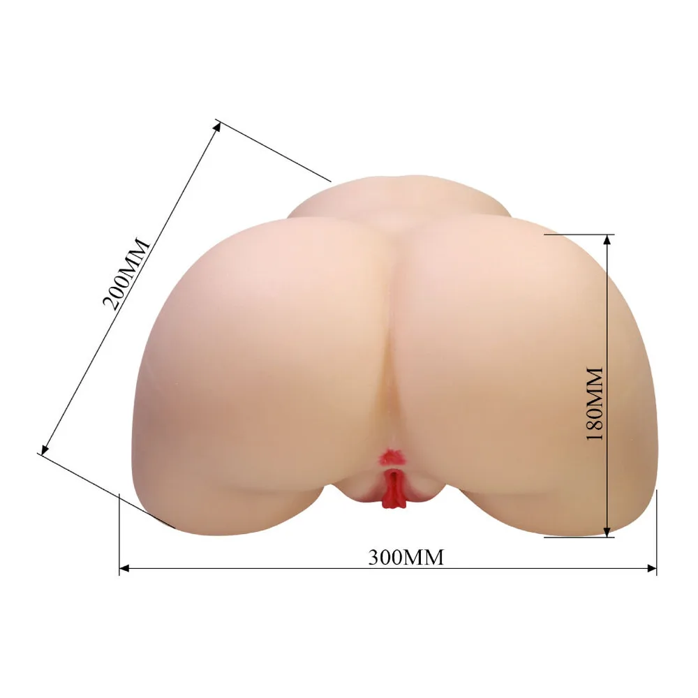 Masturbateur en silicone chair en forme de bassin avec deux entrées détaillées, détails intimes en rose corail, surface lisse et brillante