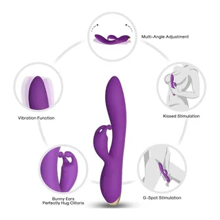 Bonnie Vibrateur Lapin Armony - avec son échelle de taille - Violet