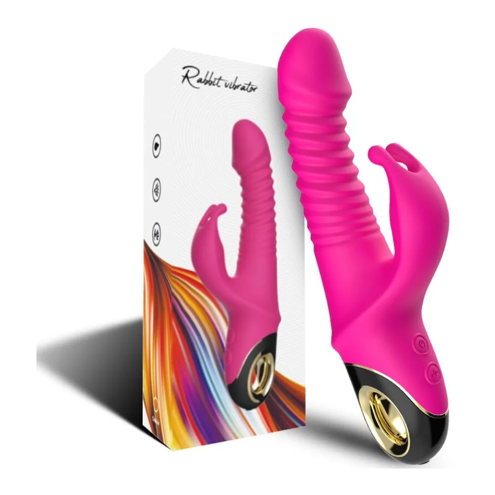 Vibromasseur rabbit rose, rechargeable et étanche, autre vue 4