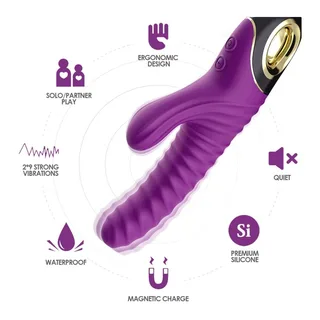 Vibrateur Eternity Silicone Armony - avec sa base - Violet