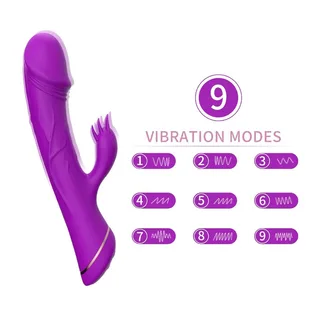 Gode Vibrateur Lapin Silicone Armony - avec son échelle de taille - Violet