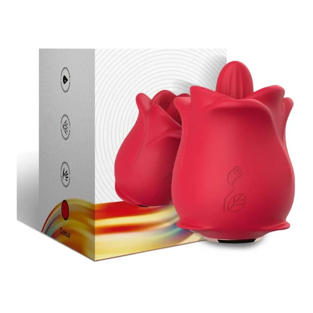 Vibrateur rose rouge rechargeable étanche, autre vue 3
