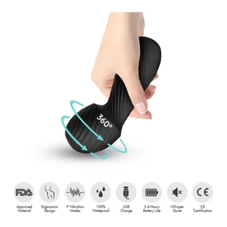 Dazzle Massager Vibrateur Petit Armony - vue de profil - Noir