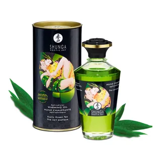 Huile de Massage Effet Chaleur Thé Vert Bio Shunga