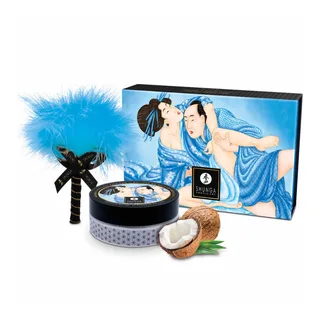 Kit de Poudre de Massage Comestible Noix de Coco Shunga - détail de la texture