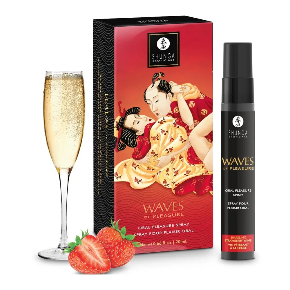 Lubrifiant comestible Waves Pleasure Spray Oral fraise Shunga