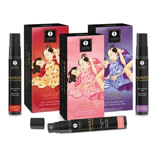 Waves Pleasure Spray Oral fraise Shunga - avec sa base