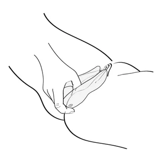Illustration de la tenue en main du Shunga Aiko, en dessin au trait