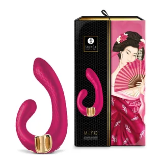 Shunga Miyo fuchsia devant sa boîte