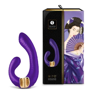 Shunga Miyo violet devant sa boîte