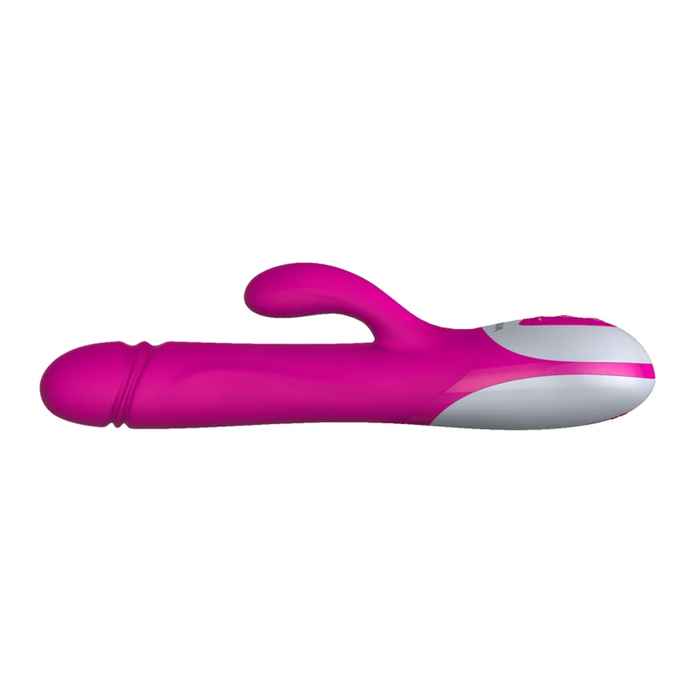 Vibrateur double stimulateur silicone rose rechargeable, autre vue 4