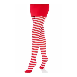 Collants Rayures Blanc/rouge Leg Avenue - vue de profil