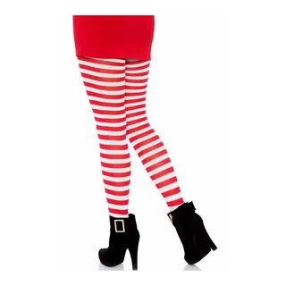 Collants Rayures Blanc/rouge Leg Avenue - détail de la texture