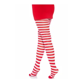 Collants Rayures Blanc/rouge Leg Avenue - avec sa base