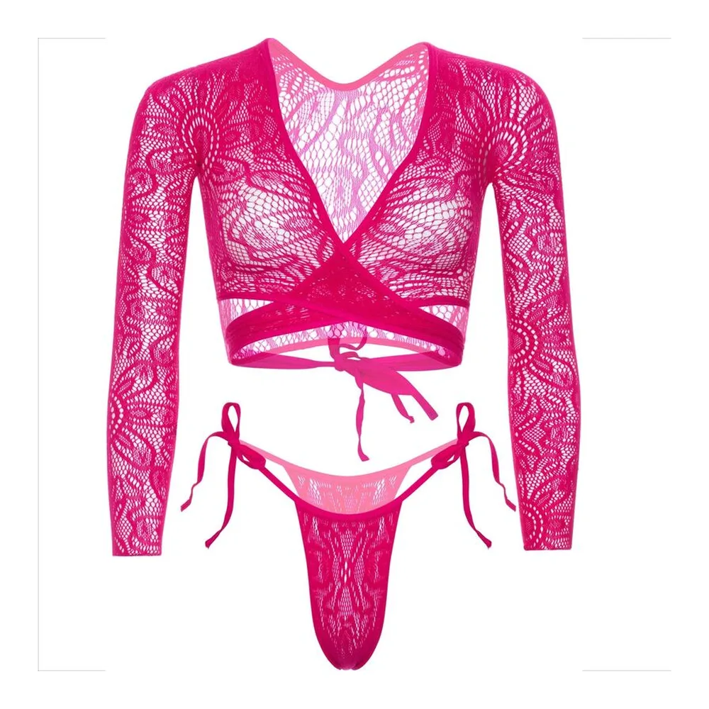 Ensemble de lingerie Top Court Dentelle String Leg Avenue