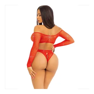 Corps entrejambe ouvert Brillant Leg Avenue - avec son échelle de taille