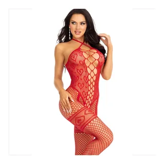 Bodystocking Cou Licol Coeurs Leg Avenue - avec sa base