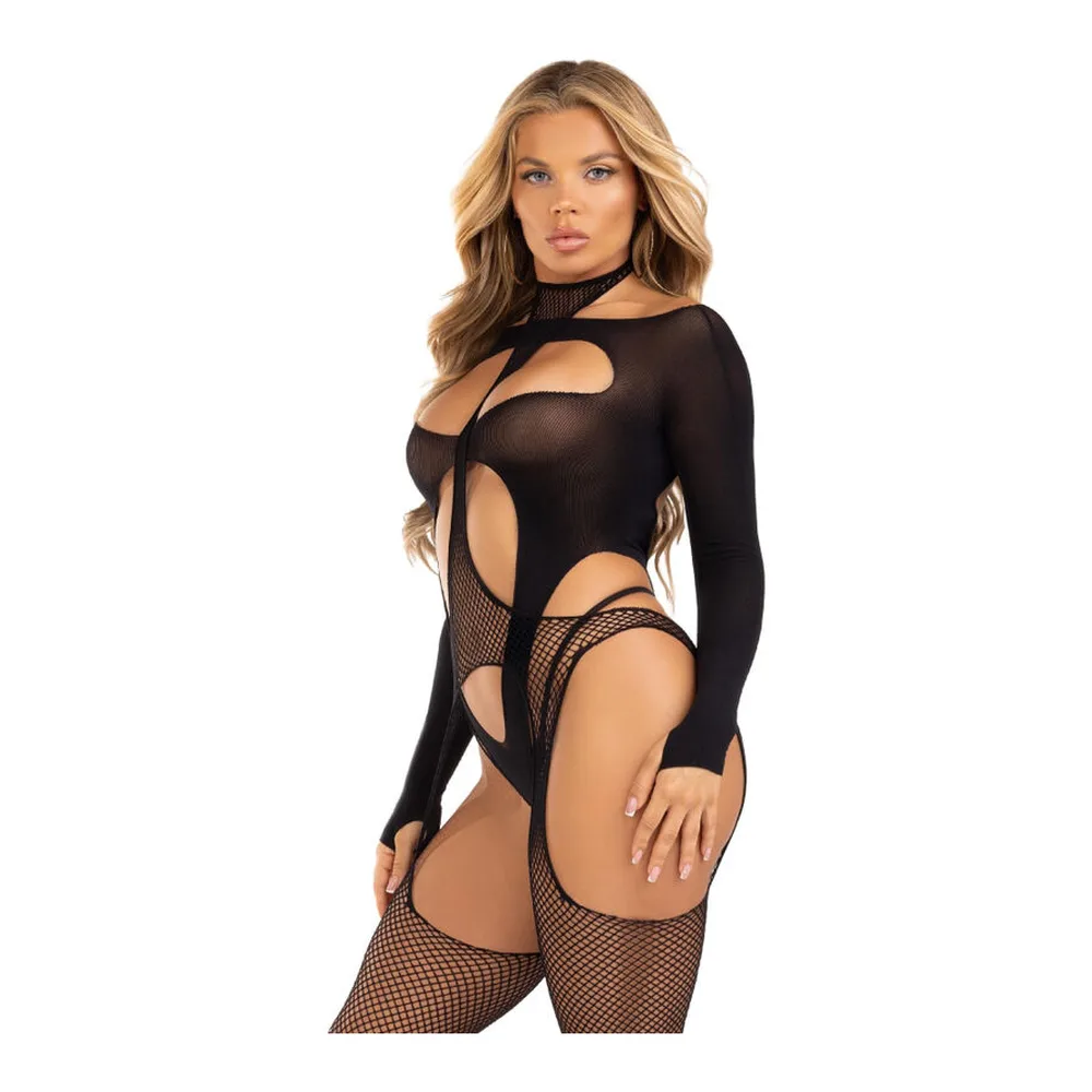 Bodystocking Résille noir Leg Avenue