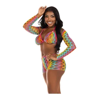 Ensemble Trois Pièces Multicolore Leg Avenue vue 3