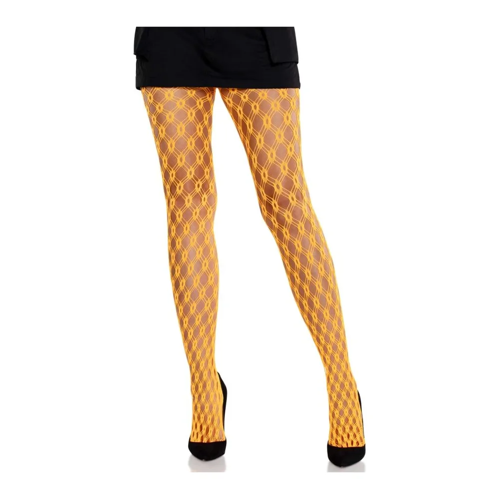 Collants Dentelle Œillets Fluo Leg Avenue - vue de profil