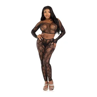 Haut Court Python Collants Leg Avenue - détail de la texture