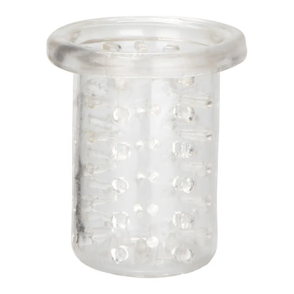 Masturbateur automatique noir avec corps cylindrique rainuré, manchon amovible au sommet, boutons de contrôle et voyant lumineux sur le corps, télécommande fournie, sur fond blanc