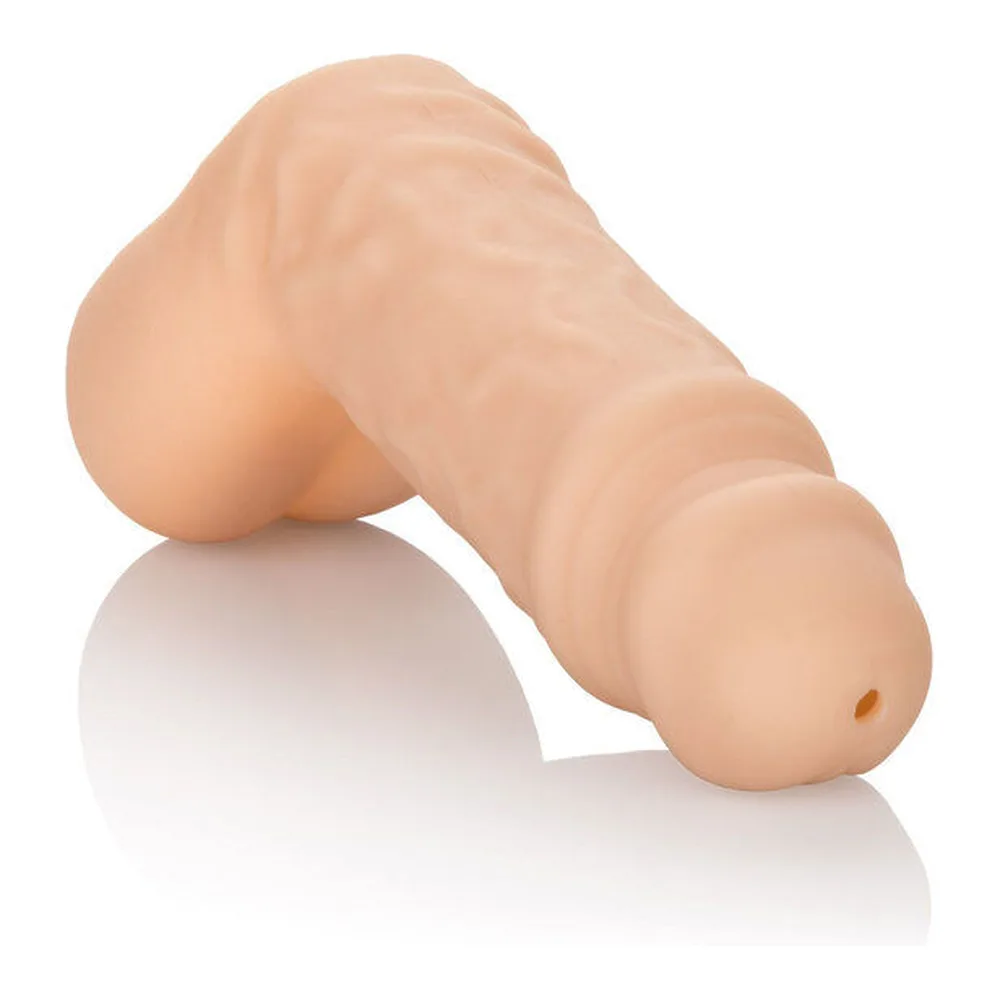 Pee Packer beige en silicone souple avec détails anatomiques veinés, conçu pour uriner debout, présenté sur fond blanc