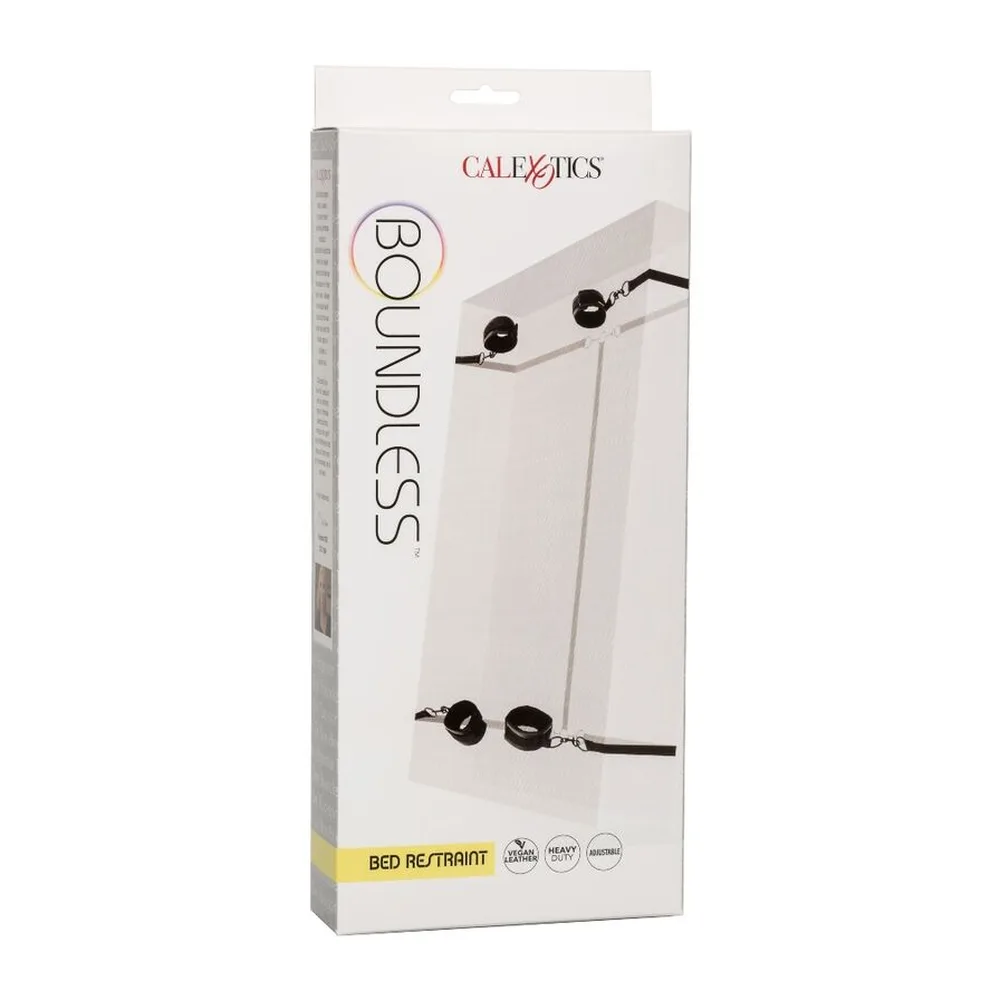 Ensemble de quatre sangles noires en cuir vegan avec manchettes rembourrées et boucles de fixation, disposées pour montrer les composants individuels et les courroies d'attache