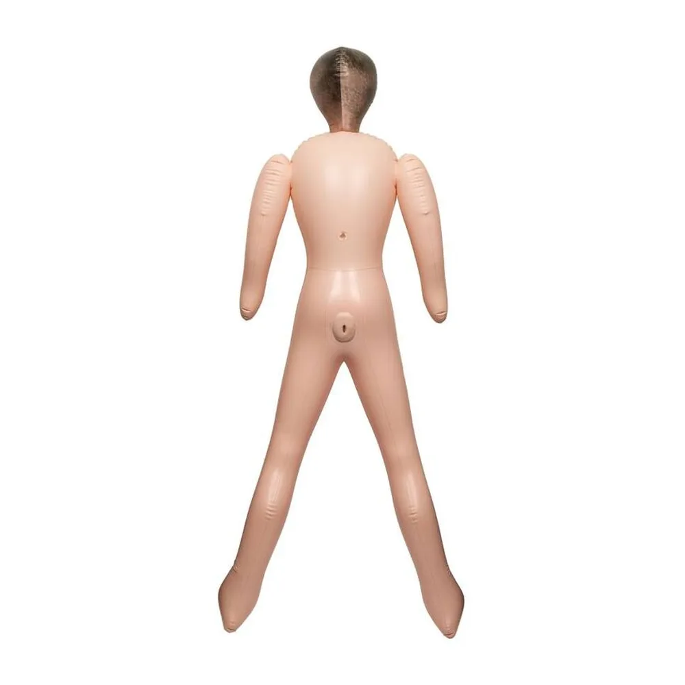 Emballage noir du Personal Trainer Love Doll de Caleétics montrant photo d'homme torse nu et illustration du pénis moulé en silicone chair