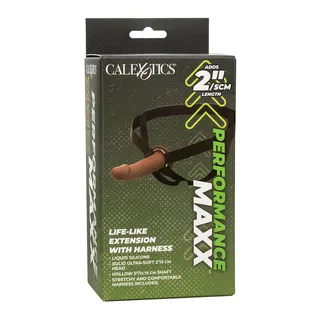 Extension Performance Maxx Réaliste avec Harnais CalExotics - accessoires fournis - Marron