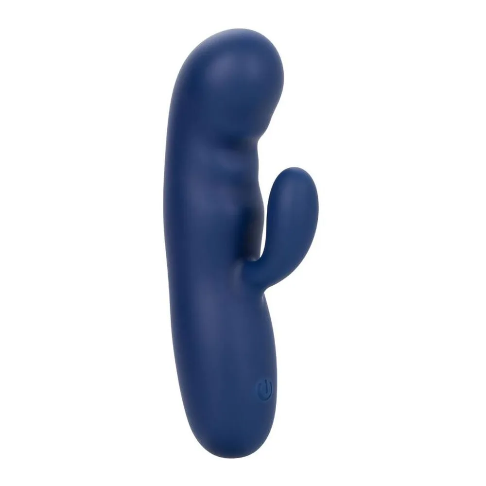 Stimulateur clitoridien silicone bleu, double tige, 10 modes, rechargeable, autre vue 3