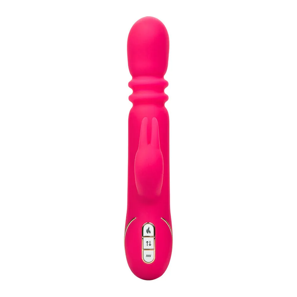 Vibromasseur rabbit rose, tige chauffante, rechargeable, étanche, autre vue 8