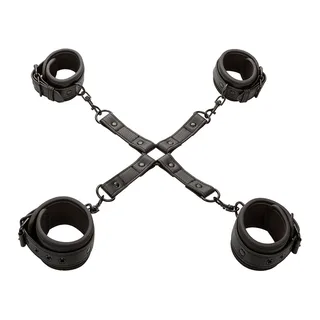 Kit hog tie CalExotics Nocturnal, 4 bracelets reliés par un connecteur en croix