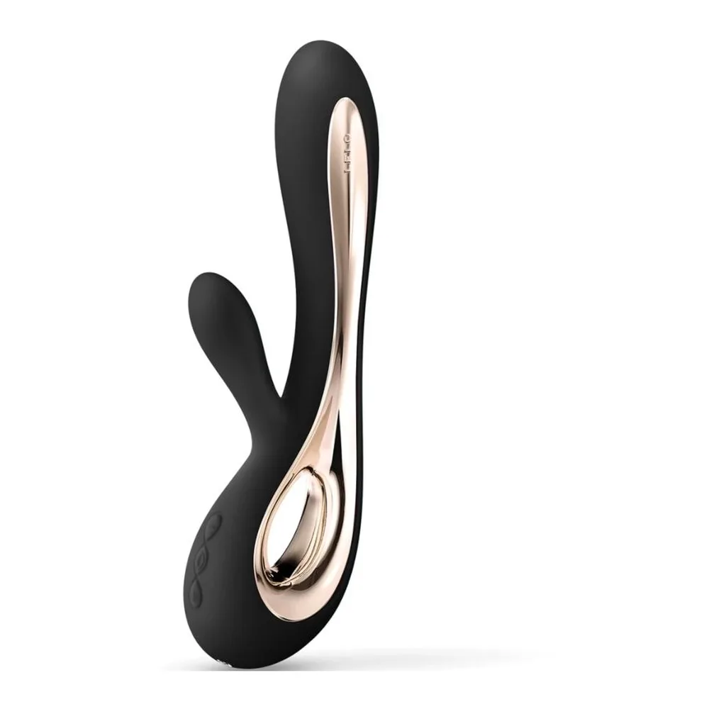 Vibromasseur rabbit Soraya 2 or rose rechargeable étanche, autre vue 3