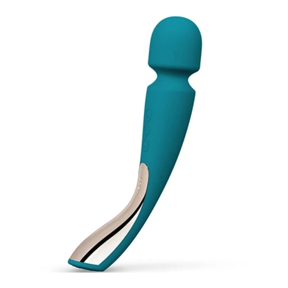 Wand vibrateur silicone rose profond, rechargeable, coloris Vert d'eau