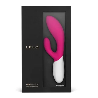 Vibromasseur rabbit Ina Wave 2 Lelo - vue de profil - Fuchsia