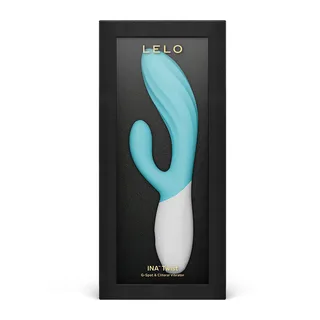 Vibromasseur rabbit Ina Twist Lelo - vue de profil - Turquoise