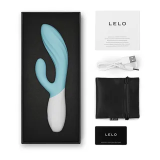 Vibromasseur rabbit Ina Twist Lelo - vue de dos - Turquoise