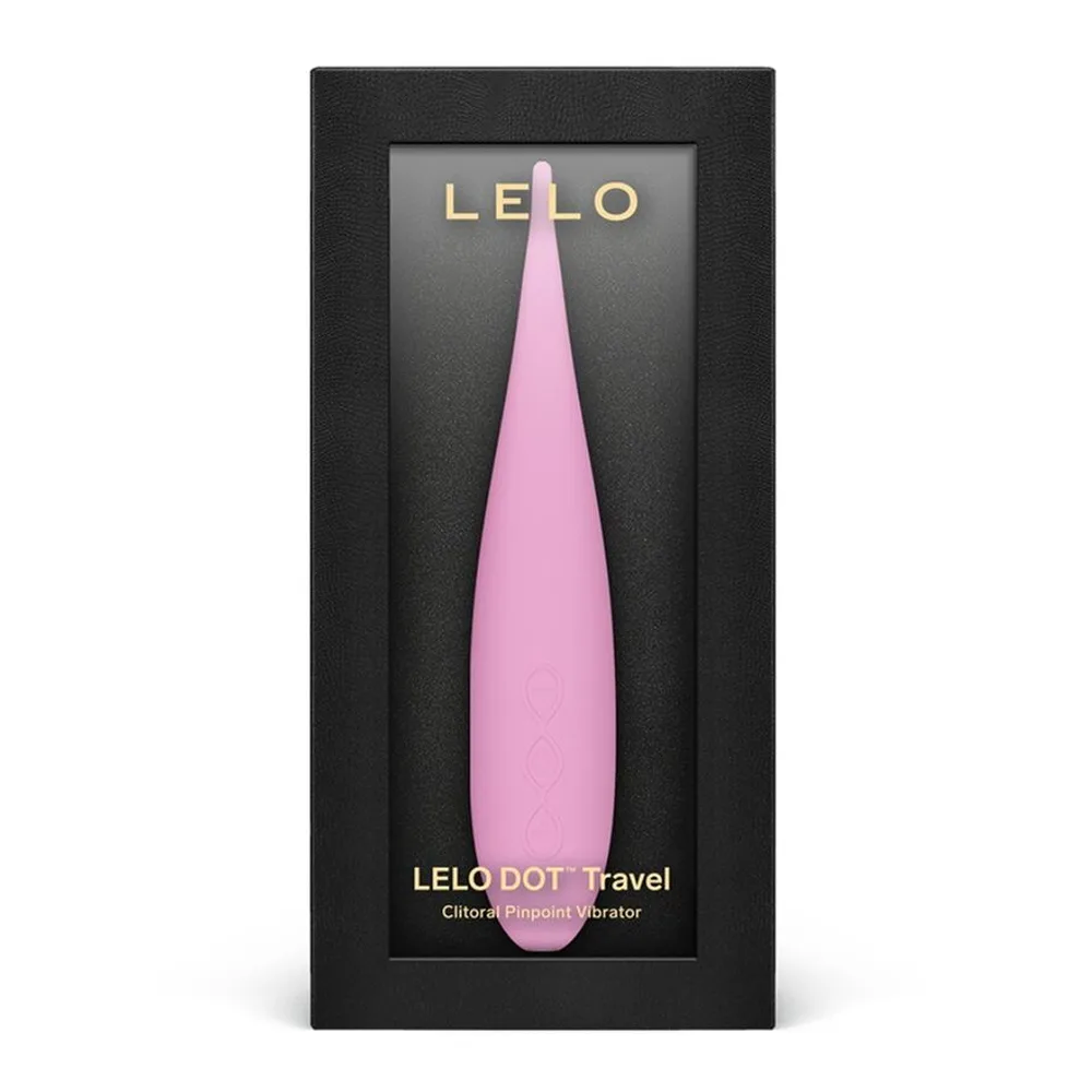 Stimulateur clitoridien rose en silicone, forme allongée effilée avec embout arrondi brun foncé, sur fond blanc