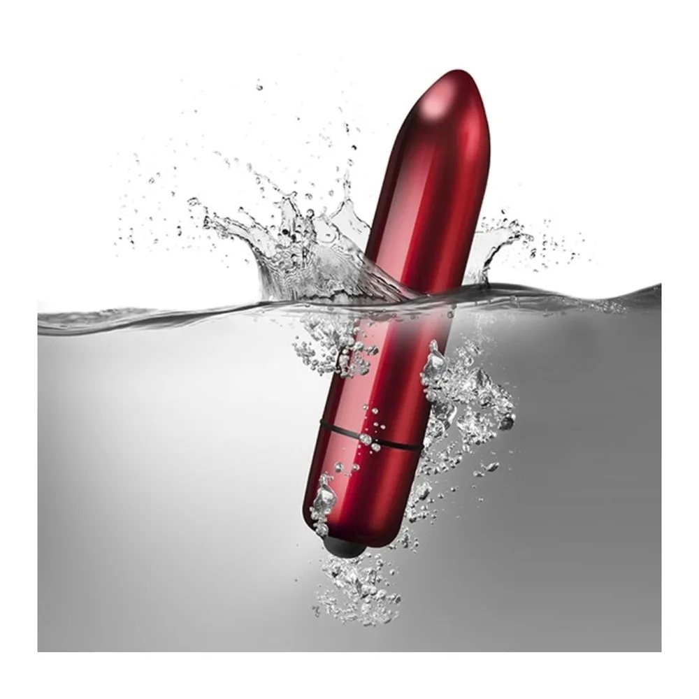 Vibromasseur rouge métallisé, étanche, 10 modes, autre vue 4