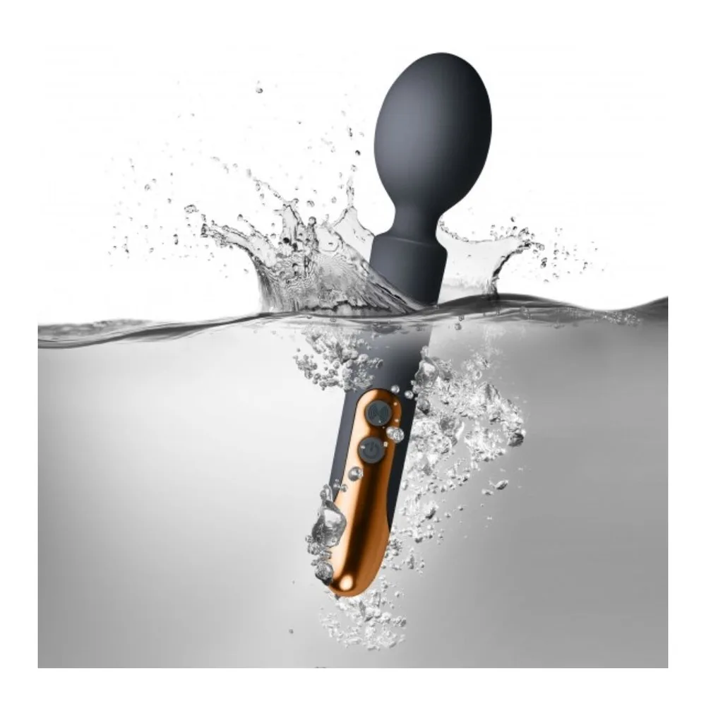Vibromasseur Oriel noir et orange, silicone, rechargeable, autre vue 4