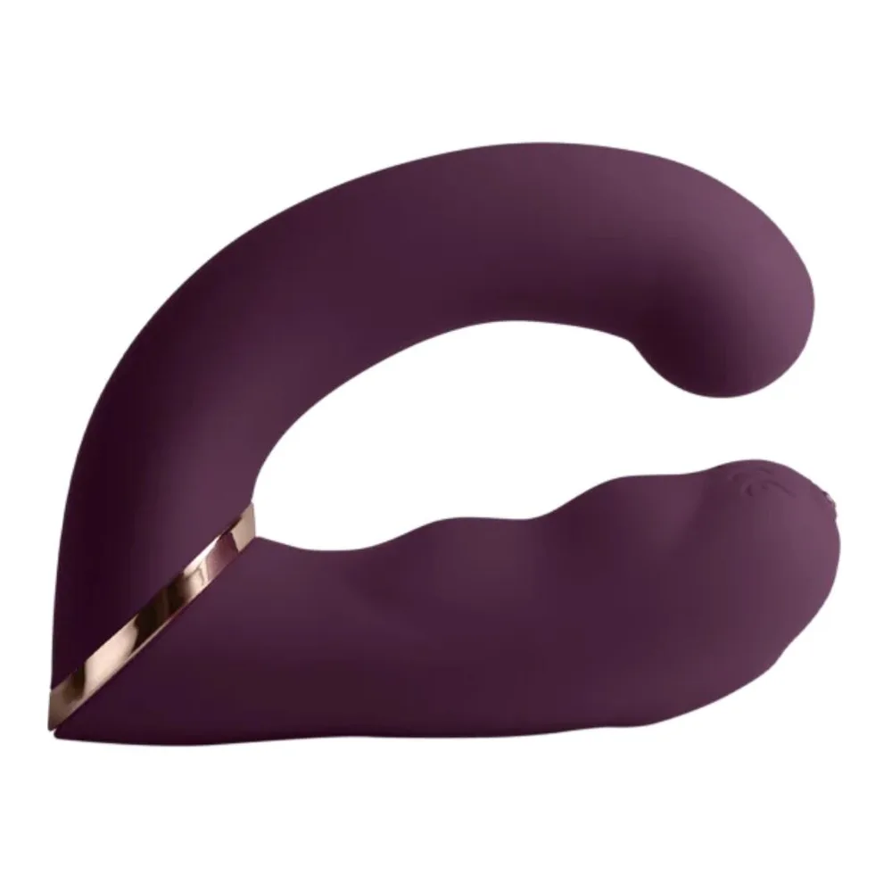 Vibromasseur double silicone prune rechargeable étanche, autre vue 6