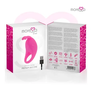 Brad Silicone Rechargeable Moressa - avec son échelle de taille - Rose
