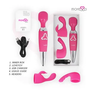 Contenu de la boîte Moressa Odilon, wand, câble USB, notice et deux embouts