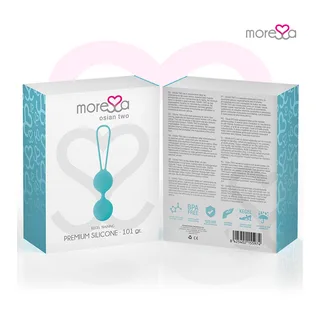Osian Deux Silicone Moressa - avec son échelle de taille - Turquoise