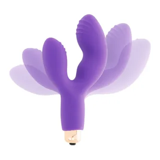 Vibromasseur silicone violet double branche, autre vue 3