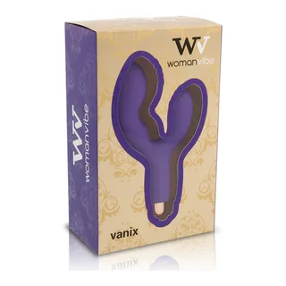 Vibromasseur silicone violet double branche, autre vue 4